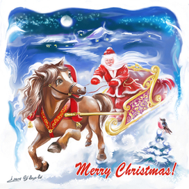 Новогодняя открытка. Год лошади.