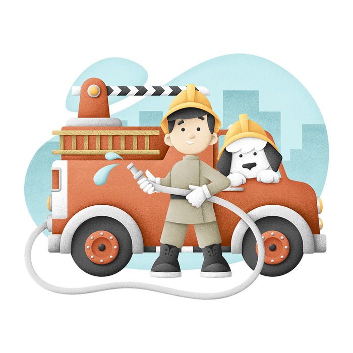 Brave little fireman