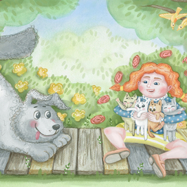 Разворот детской книги "Малиновое лето"