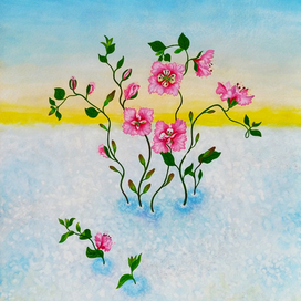 Цветы на снегу