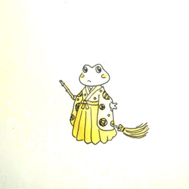 Лягушка Бронечка с метлой