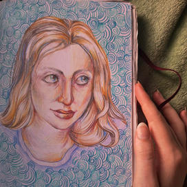 Портрет цветным карандашом