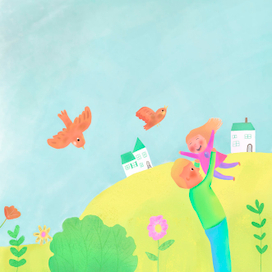 Девушка с отцом.