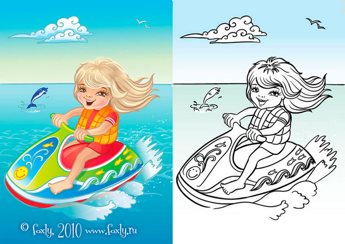 Насяня на водном скутере