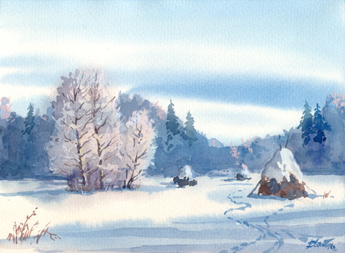 Стожки под снегом