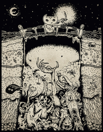 Little Owl and Abyss with monsters.