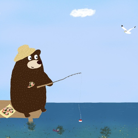 Медведь на рыбалке