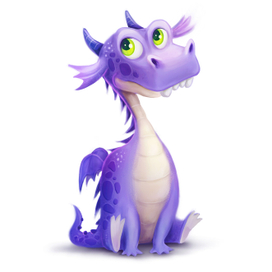 смешной фиолетовый дракон