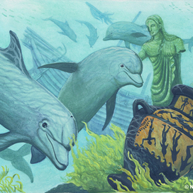 Афалинам Аполлон от этрусков шлёт поклон. И гадают афалины - где ж этруски и эллины?