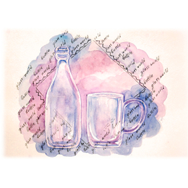 Стекло акварелью 