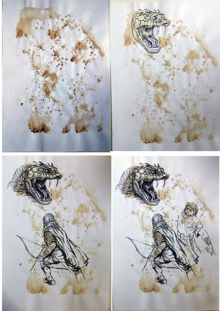 Этапы рис. из пятна...