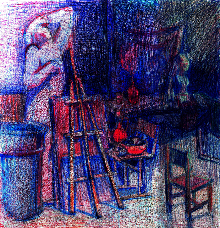 В институте.