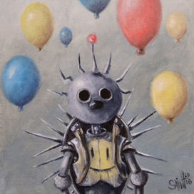 Этюд на холсте "Ёжик"