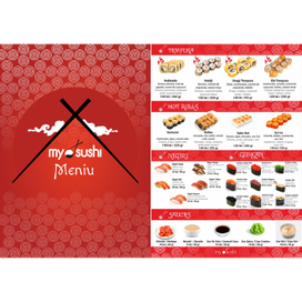 Advertising brochure menu my sushi