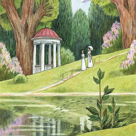 Иллюстрация для обложки сборника стихотворений Тютчева