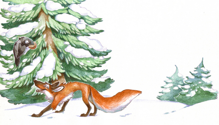 ворона и лисица