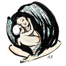 Материнство (Тушь, комп. обработка)