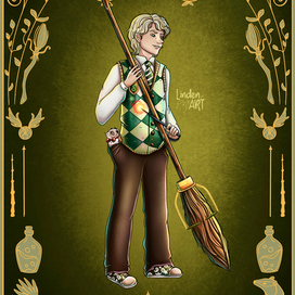 Фан-арт по "Гарри Поттеру", карточка: "Малфой"