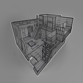 Скетч проработанный "японская комната"