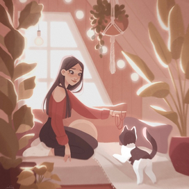 Уютный чердак | Иллюстрация