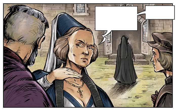 Рабочие фрагменты комикса "Спасти принцев из Тауэра".