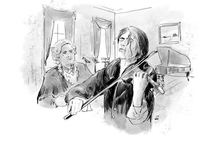 Уроки музыки. Иллюстрация.