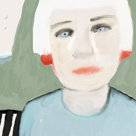 девочка плачет у зеленой горы