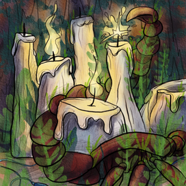 Монстр, зажигающий свечи