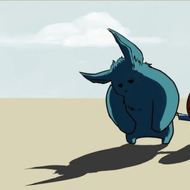 Девочка и грустный монстр.