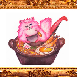 Кот в лапше