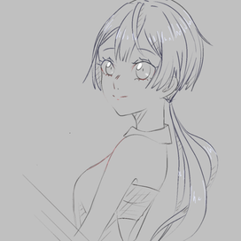 Аниме героиня. Набросок 