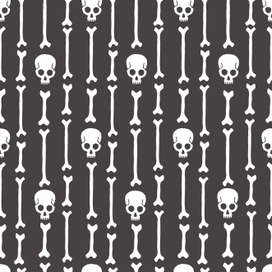Seamless pattern with bones and skulls