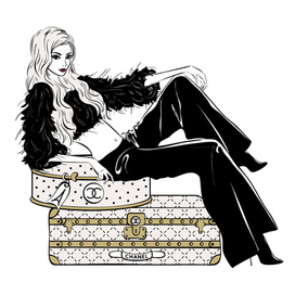 Bon Voyageb ( fashion  glamor illustration girl woman люди человек женщина фэшн иллюстрация девушка гламур )