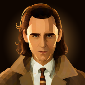 Портрет Локи в стиле low poly