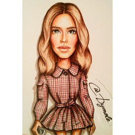 Портрет маркерами "Лена Перминова"