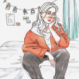 Задумчивая девушка