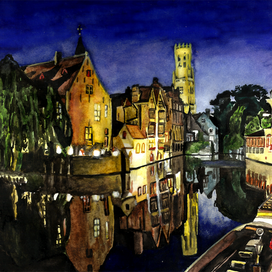 Отражение ночного города