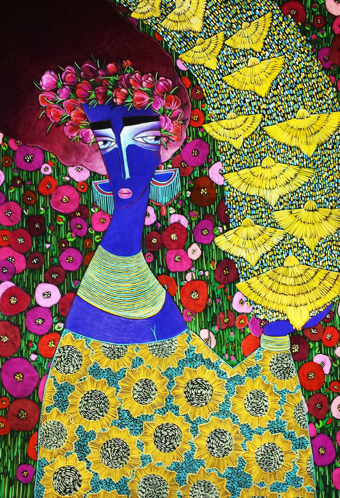  Канарейка в бордовом саду