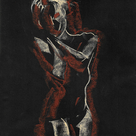 Маша, А4, пастель