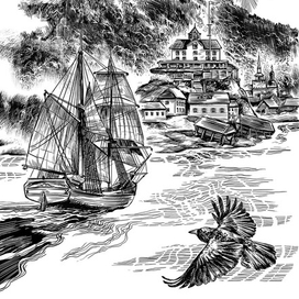 Иллюстрация к роману С.Н. Маркова "Юконский ворон"