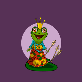 Царевна лягушка для книжной иллюстрации