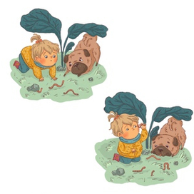 Девочка и мопс