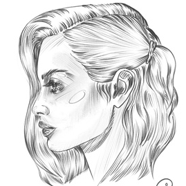 Скетч женщин в профиль