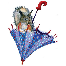 Бельчонок в зонтике