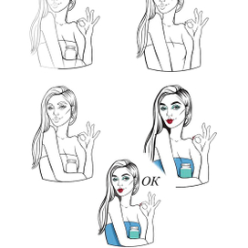 Разработка стикеров для косметической компании 