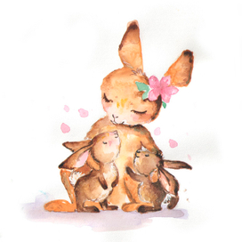 Мама и зайчата