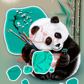 панда художник