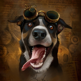 Пёс в стиле стимпанк 