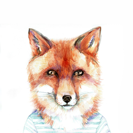 портрет лиса в тельняшке