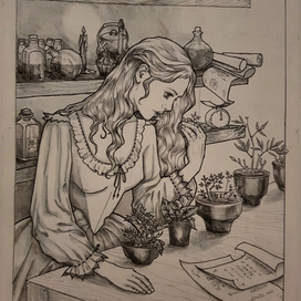 Увлечена работой